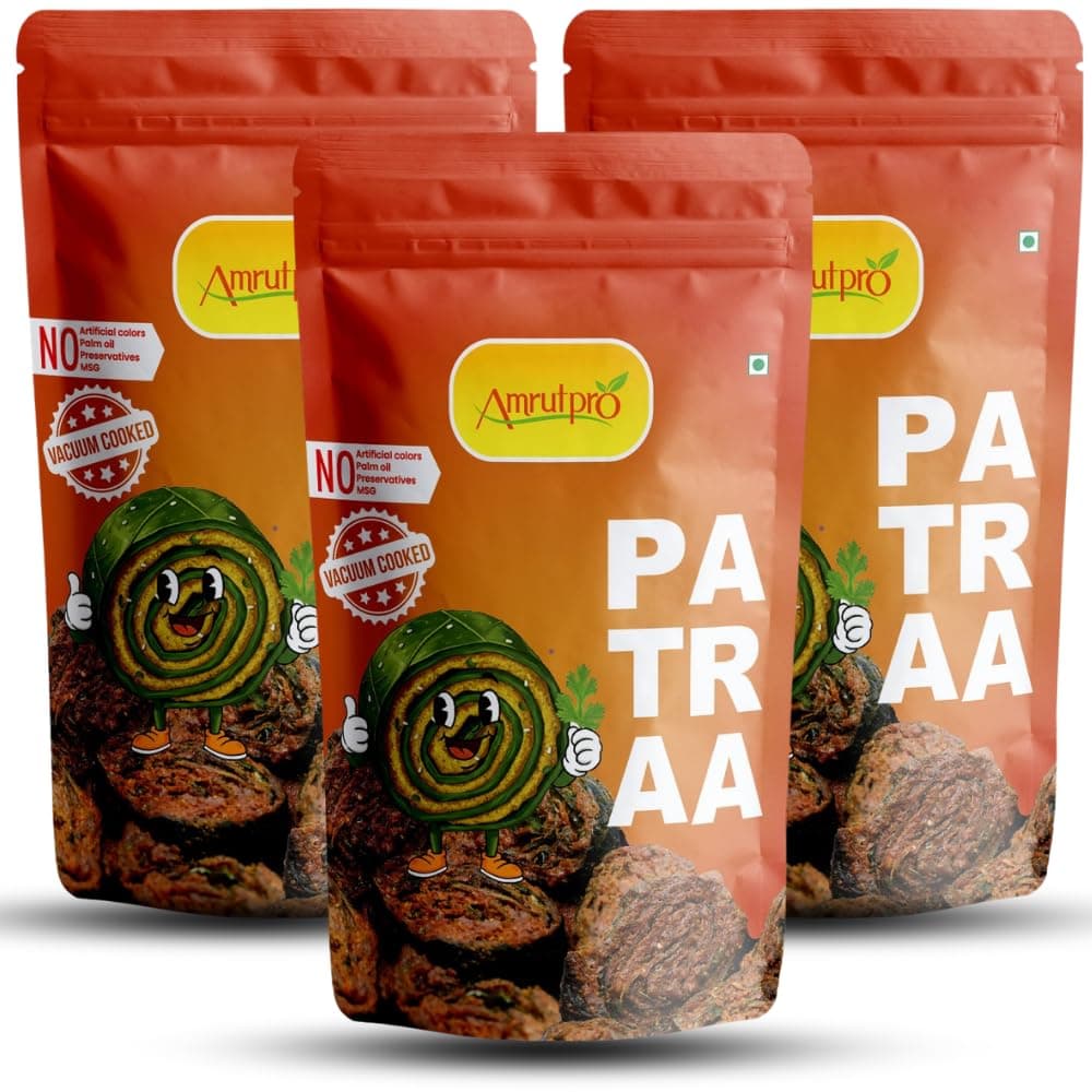 AmrutPro Patra | 3 Pack Combo | Vacuum Cooked Traditional Snack | Crispy Texture | No Palm Oil | No Artificial Colours | No Preservatives — image 2