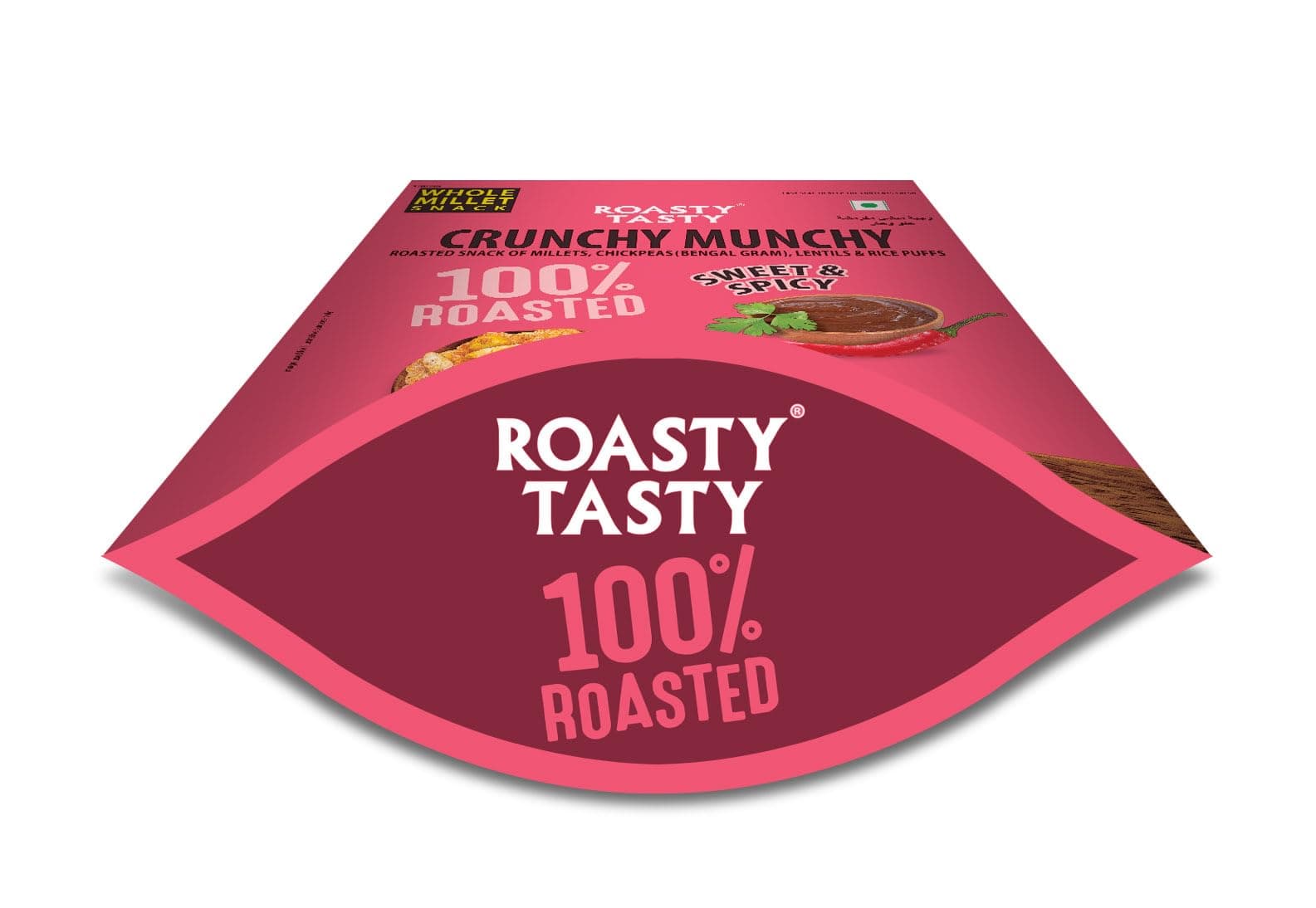 Roasty Tasty Crunchy Munchy 340g | Healthy Snack | No Onion No Garlic | Ideal Millet Namkeen for Kids & Adults | Low Calorie Snacks - Roasted Namkeen - No Cholesterol, No Transfat Diet Mixture in Peri Peri Masala | Millet Snacks Items — image 3