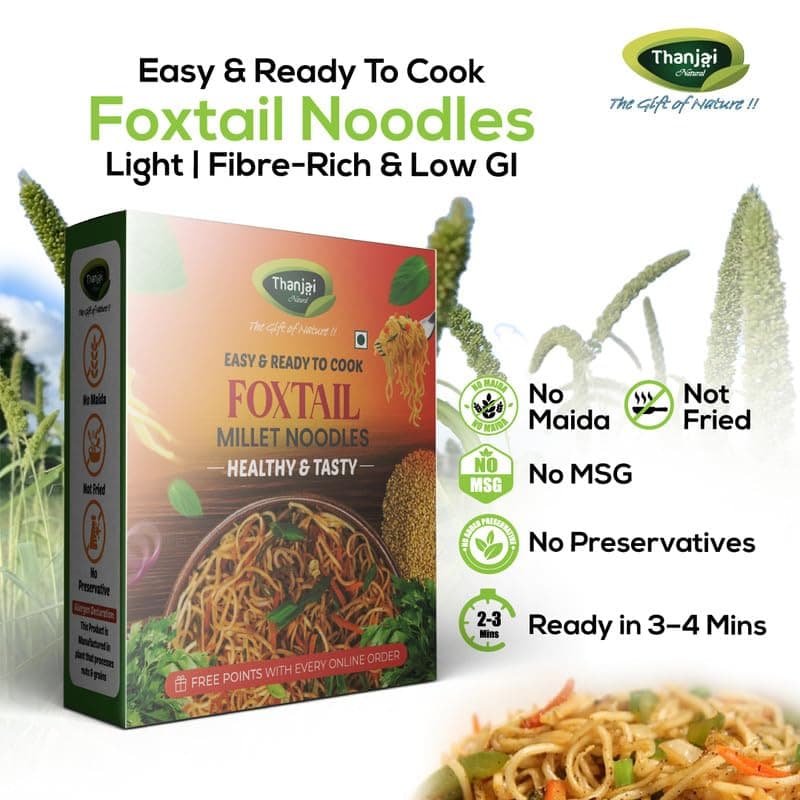 Thanjai Natural Foxtail Millet Noodles 180 Grams of Homemade Natural Millet Noodles( No Preservatives, No Chemicals, No Artificial Extract) — image 2