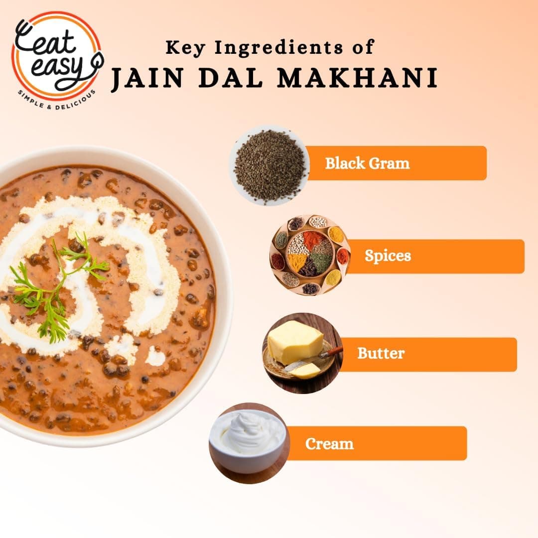 Eat Easy Ready To Eat jain Dal Makhani- 62gm (Pack of 6), Instant Food, Indian Meal, Travel Food, No Preservatives, No Added Artificial Colours & Flavours, Just Add Water and Cook — image 5