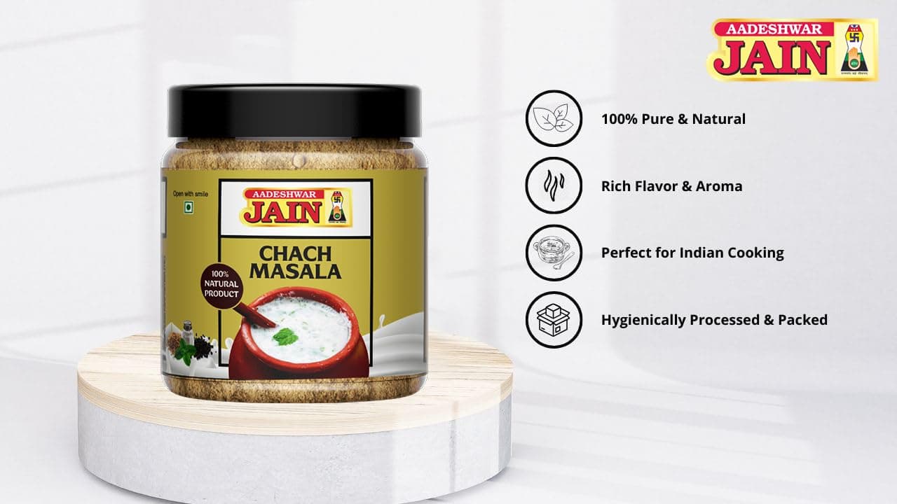 AADESHWAR JAIN Chaas Masala | Buttermilk Masala | Helpful for digestion | Ready to Sprinkle | Chhach Masala Powder (100g) — image 5