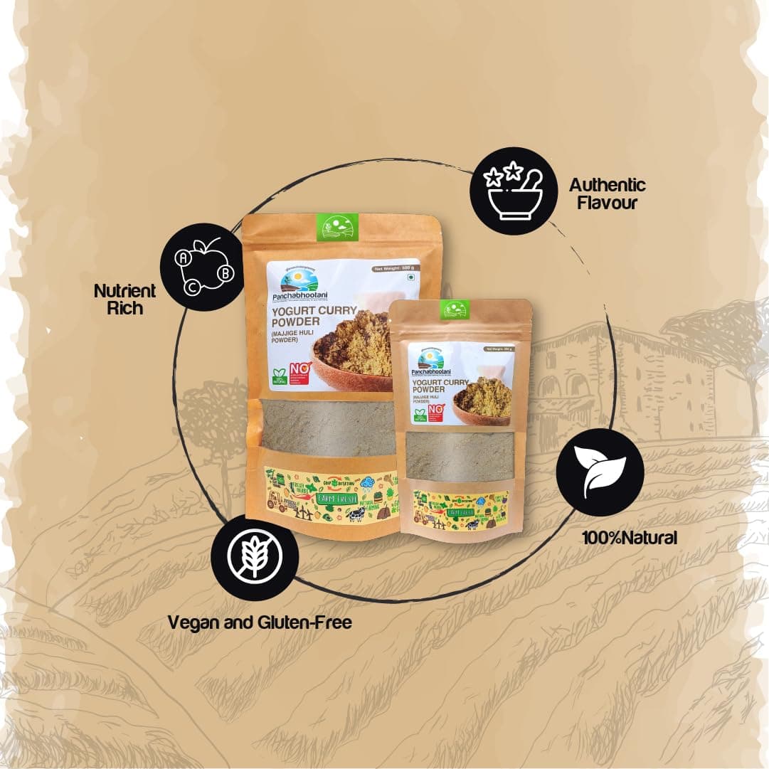 Panchabhootani Yogurt Curry Powder 200g | Majjige Huli Powder, South Indian Flavours , Quick and Satisfying Meal, Ready To Use, Ready Mix, Easy Receipe, Natural Ingredients used , No Artificial Colour, Goodness Of Spices — image 5