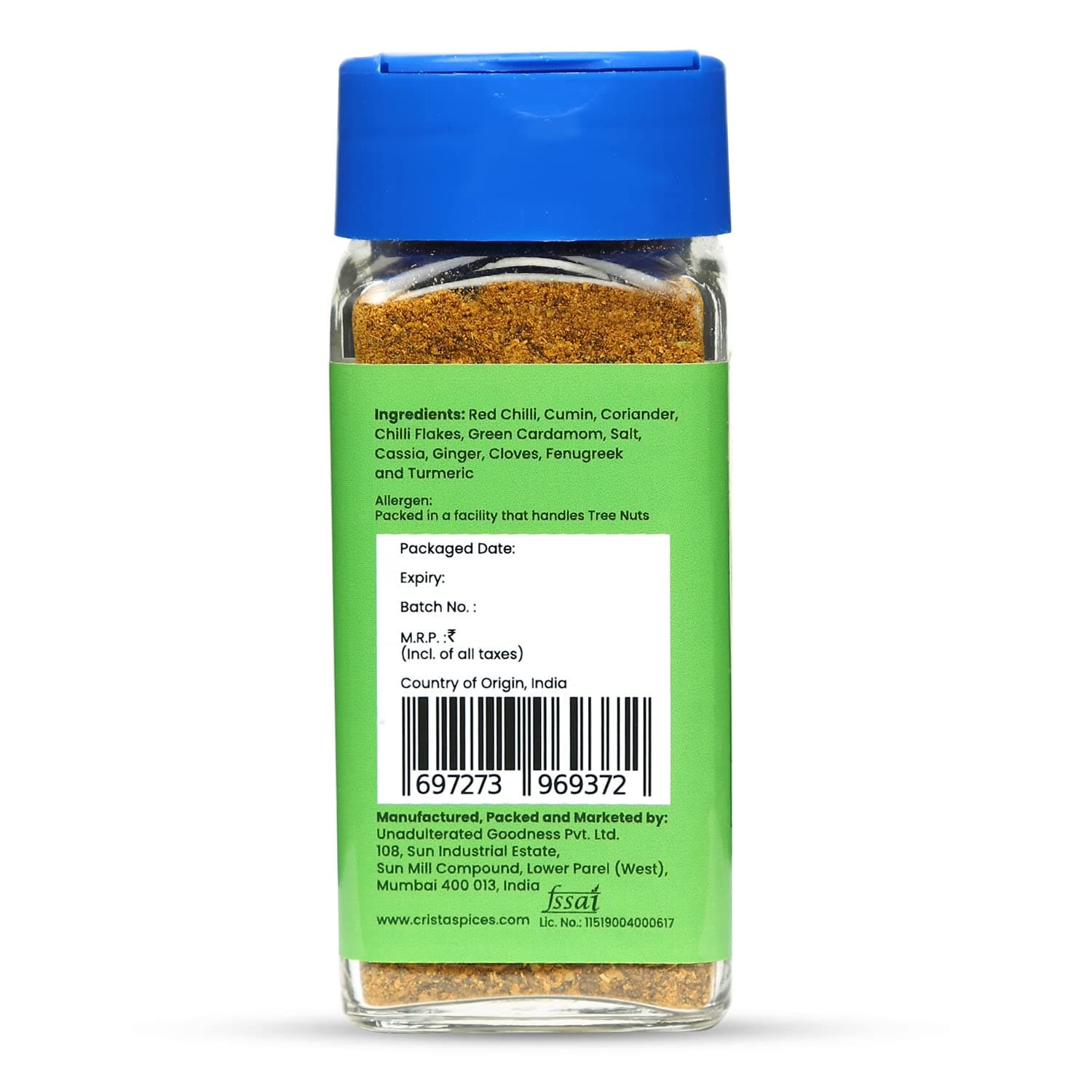 CRISTA Ethiopian Berbere Spice Mix | Vegetable Curry Masala | Vegan | No Onion | No Garlic | Zero added Colours, Fillers, Additives & Preservatives | 50 gms — image 4