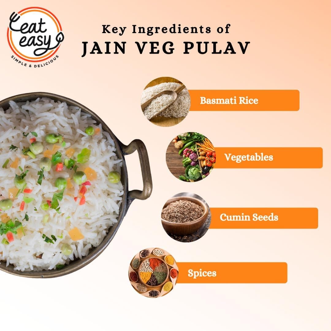 Eat Easy Ready To Eat Jain Veg Pulav- 95gm (Pack of 2) | Freeze Dried, Lightweight, No Moisture, Expands After Adding Hot Water, Instant Pulao/ Vegetable Rice for Travel, Camping & Trekking, Train/Flight, Quick Lunch Dinner — image 6
