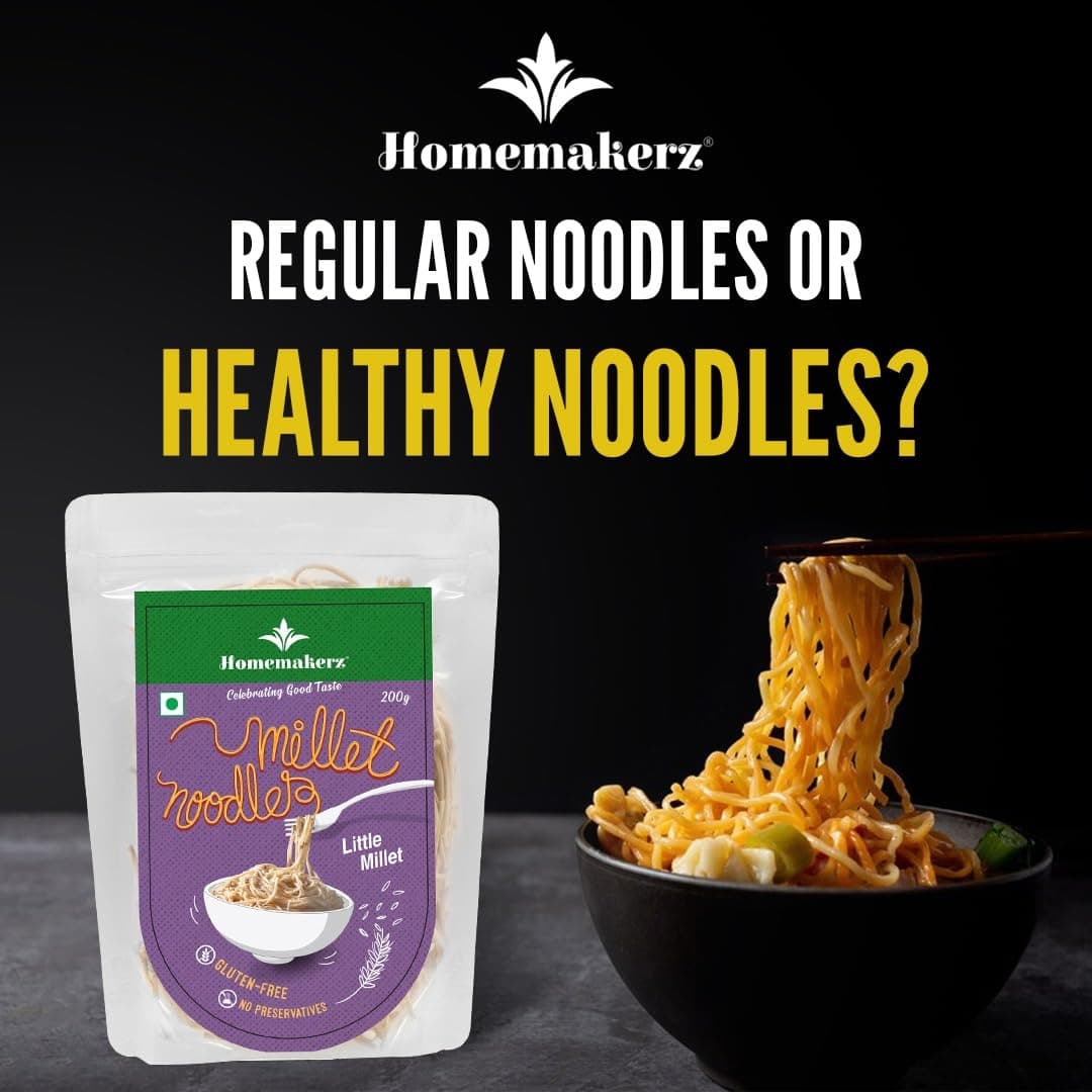 Homemakerz Multigrain Millet Noodles, Natural, Preservative, Gluten & Fat Free, Not Fried & No Oil, Zero Maida & Wheat, Healthy & Tasty Hakka Millet Noodles, 200g — image 5