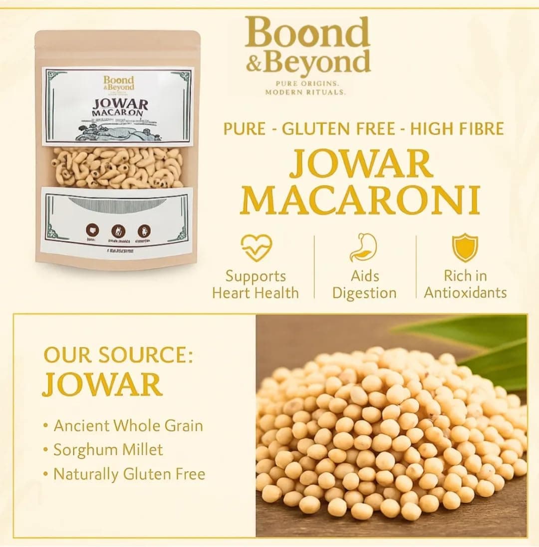 Boond & Beyond Jowar Macaroni | No Maida, Gluten Free Millet Pasta | High Fiber & Protein | Healthy Pasta for Kids & Weight Loss | Light Meal Option — image 5