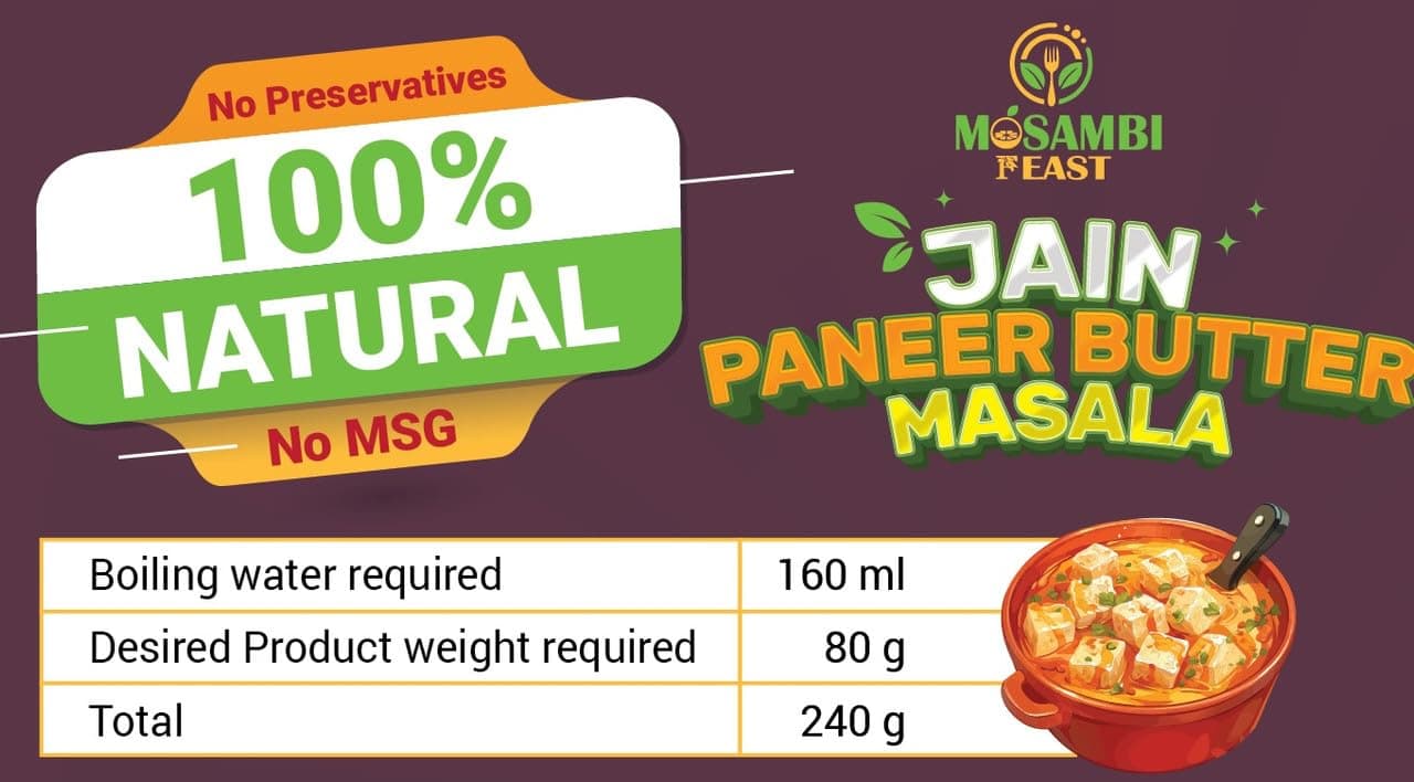 MOSAMBI FEAST Ready to Eat Paneer Butter Masala | Rich & Creamy Taste | Zero Preservatives | Instant Indian Curry with Premium Ingredients | No Onion No Garlic Option | Travel & Tiffin Friendly — image 3