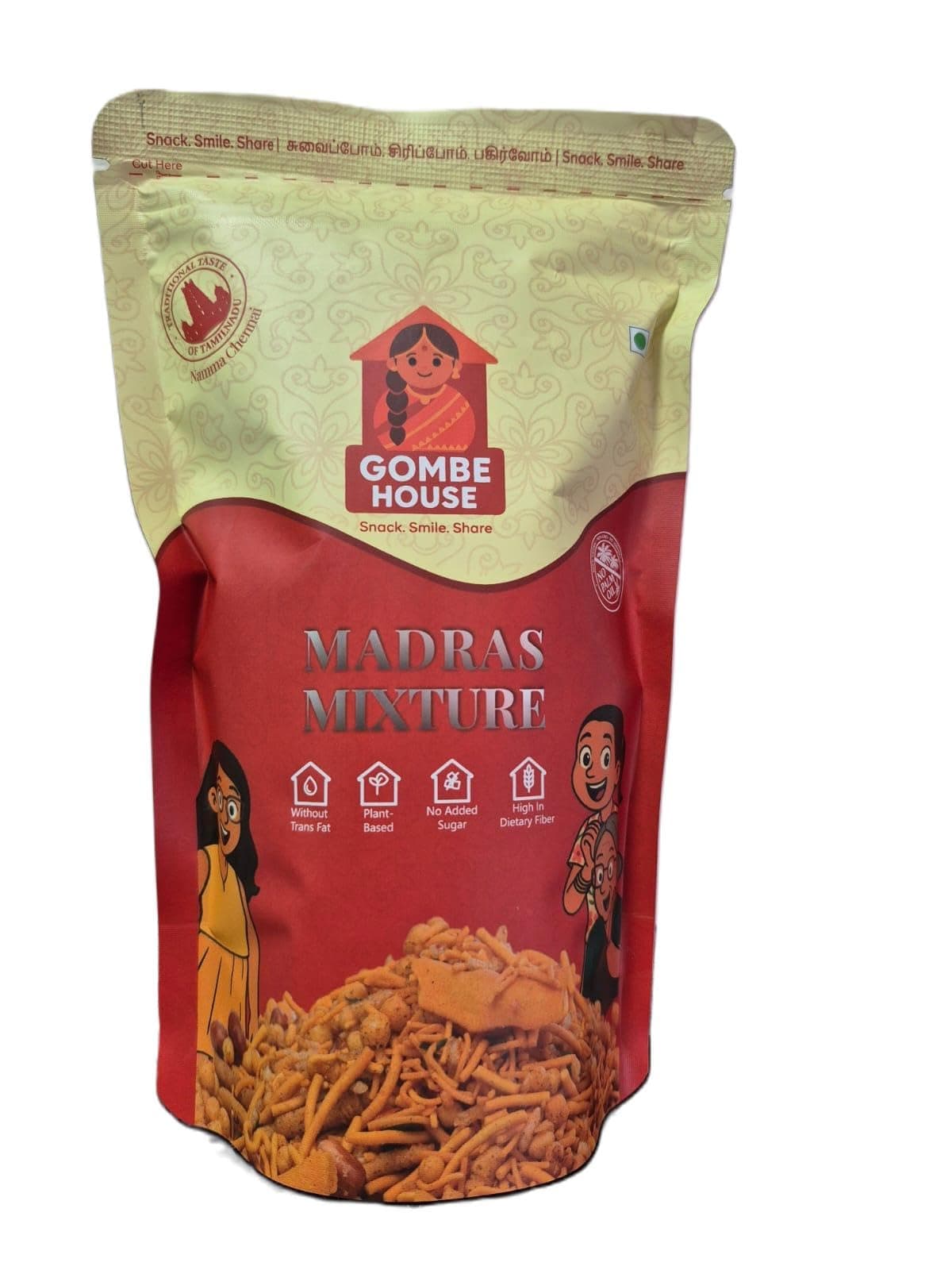 Gombe House Madras Mixture 120g Authentic South Indian Namkeen Snack Crispy & Flavorful Tea Time Savory No Palm Oil & No Preservatives Vegan Traditional Homemade Taste — image 3