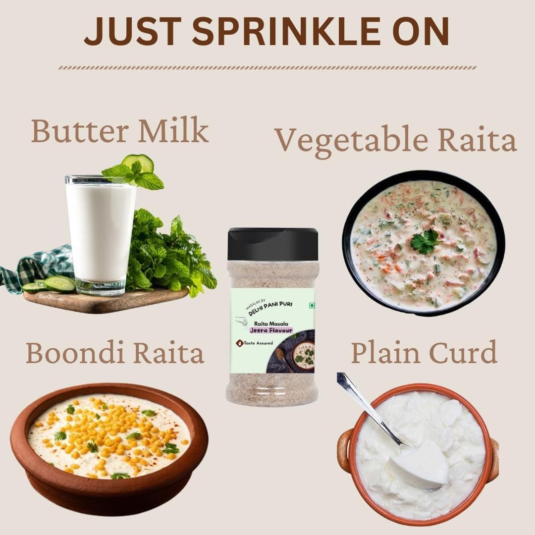 Raita Masala | Jeera Flavour Pack of 2| 100% organic No Chemicals | Fresh Heeng Jeera Punch | Perfect Seasoning for Buttermilk, Plain Curd, Boondi Raita & Vegetable Raita 180g — image 4