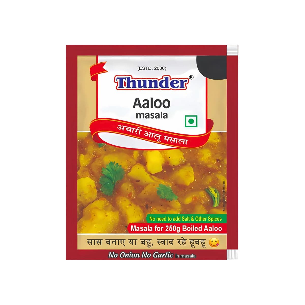 Thunder Aaloo Masala 10g Sachet, Complete Recipe Spice Mix For Achari Aloo/Dry Potato Sabzi, No Onion No Garlic, Balanced Spices, Pack of 12 — image 4