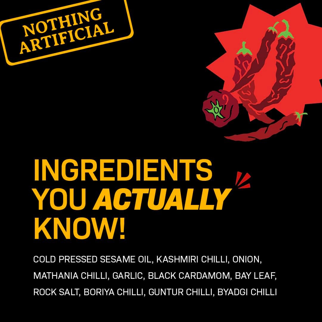 Boombay Five Chilli Oil Topping 190 grams | Nothing Artificial | No Bad Oils | Zero Sugar | Plant Based | Use as a Tadka for Dal, Topping on Pizza, Spicy Flavour to Noodles (Pack of 2) — image 5