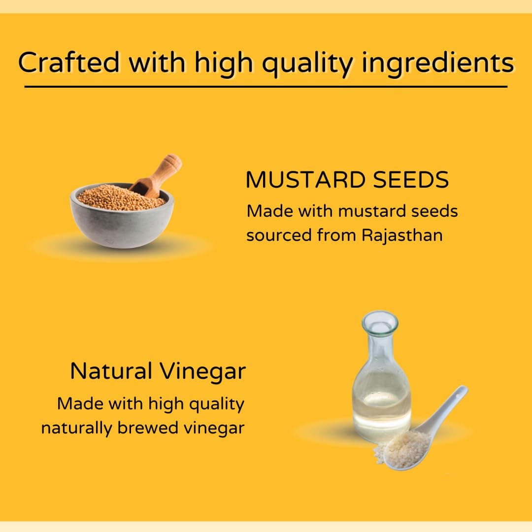 The Gourmet Jar Mustard Sauce 210g | 100% Natural, No Preservatives, No Artificial Colors, No Artificial Flavouring agent | No Refined Sugar| Gluten- free| Strong & Smooth |Perfect for sandwiches, burgers & hot dogs| Pack of 1 — image 3