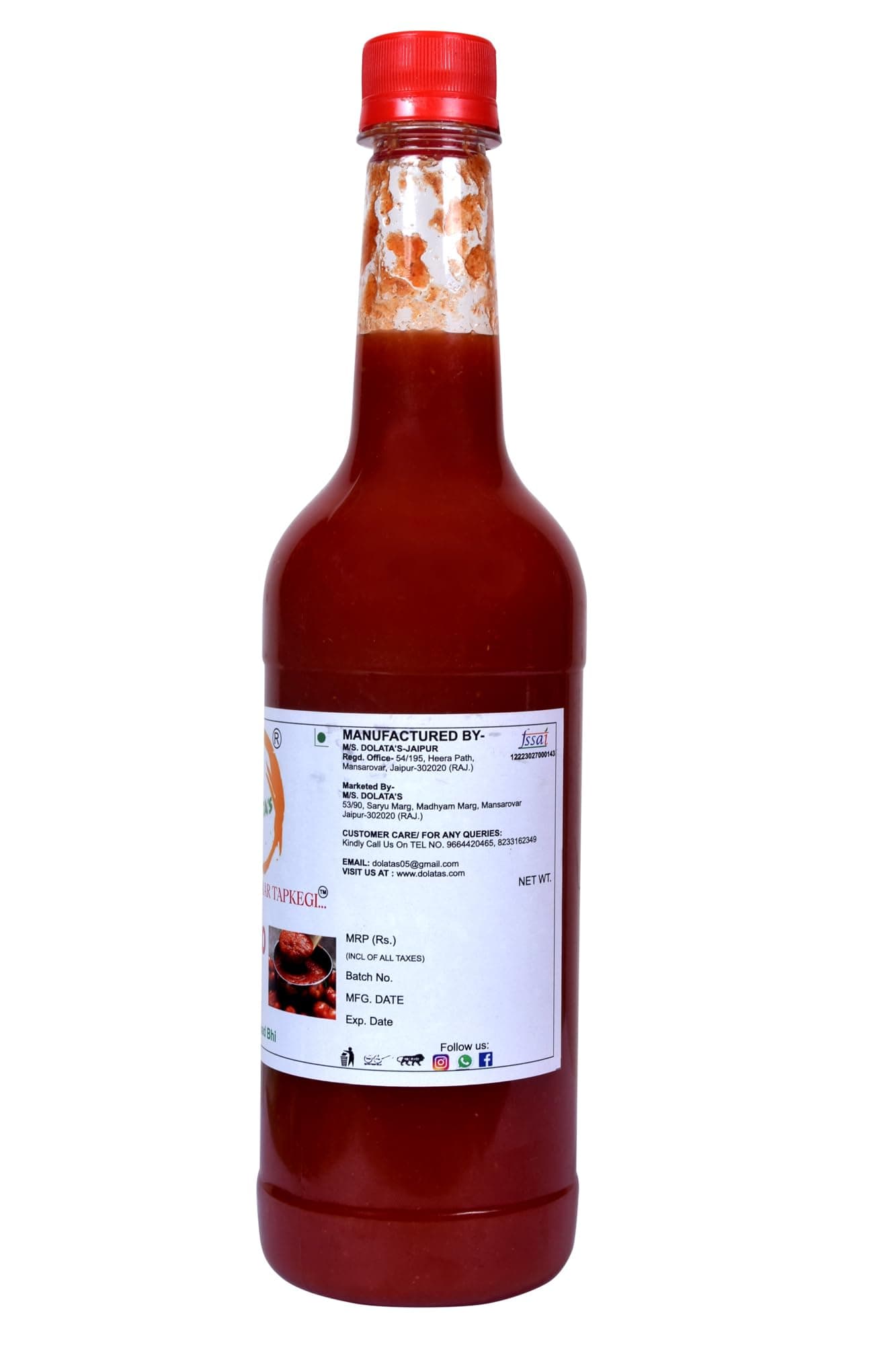DOLATA’S Homemade To Order Tomato Sauce Processed Sugar Naturally Made Pure Fresh Tomatoes | No Garlic| No Onion|No Chemicals,No Added Colors,No Cornstarch, No Oils, No Preservatives,No Thickeners-850g (Pack of 1) — image 4