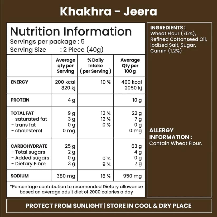 Jabsons Roasted Jeera Khakhra,180gm | No Onion No Garlic | Ready-To-Eat Vacuum Packed for Freshness | Gujarati Traditional Tea Snacks Flatbread Made with Cottonseed Oil 180 gm — image 2