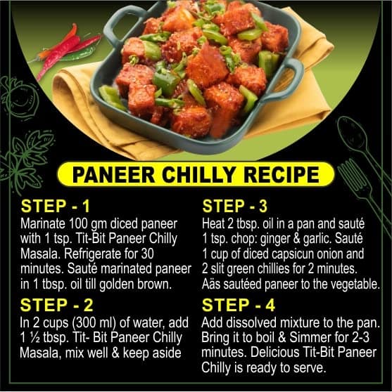 Tit-Bit - Paneer Masala | Paneer Chilli Masala | Paneer Chilli Masala Powder | Paneer Chilli Masala Mix | Paneer Chilli Dry - Pack of 5 (250 grams) — image 7