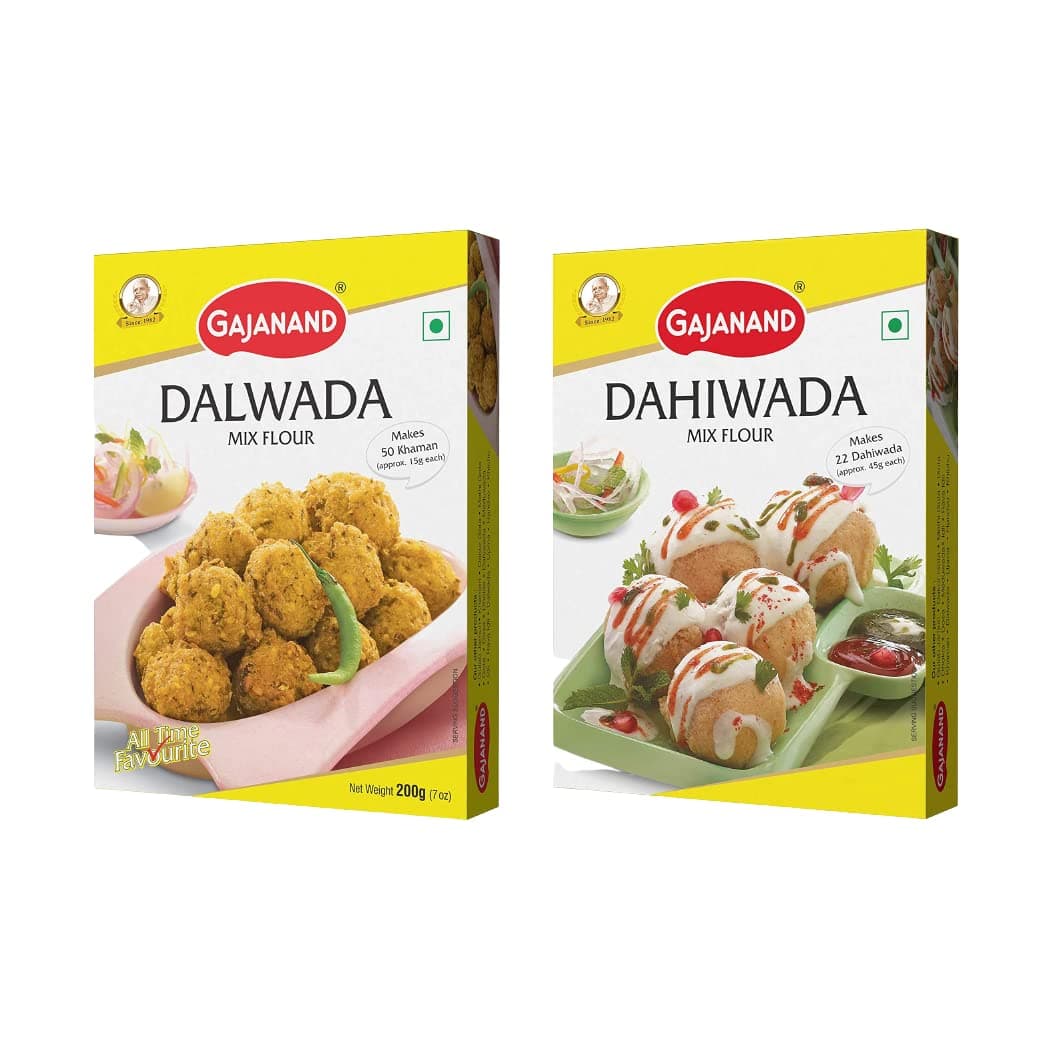GAJANAND Instant Mix Combo Pack | Dalwada Mix Flour, Dahiwada Mix Flour, 400 gm Each | Easy to Make Healthy Breakfast mix — image 2