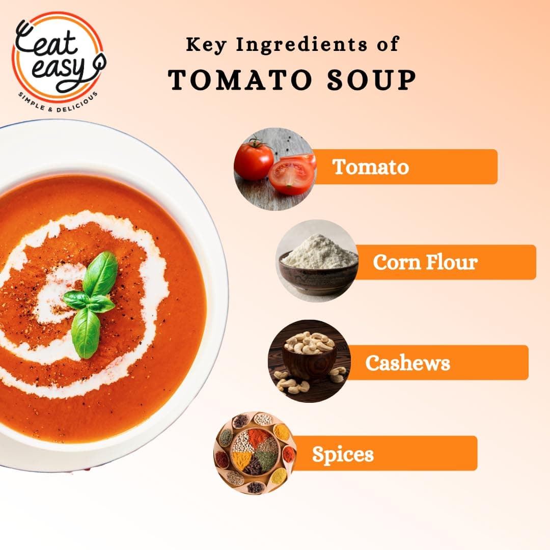 Eat Easy Ready To Eat Tomato Soup 40 gram I Just Add Water and Cook I Healthy Instant Tomato Soup Packet for Travel, Camping or Trekking Meal, Hostel Students I Freeze Dehydrated Organic Soup I No Preservatives — image 5