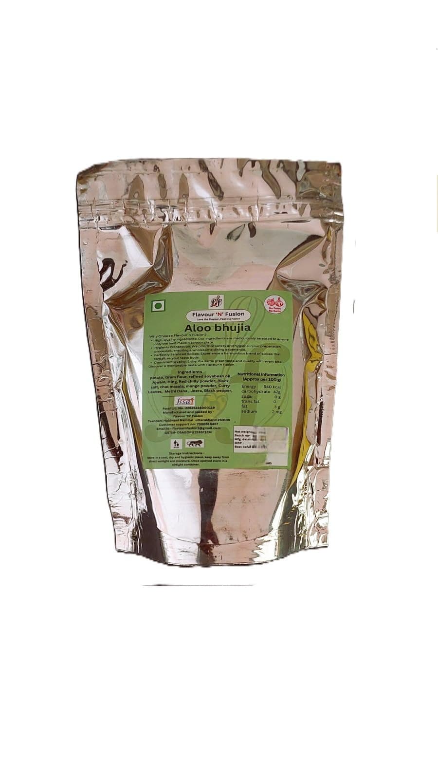 FLAVOUR N FUSION Aloo Bhujia Namkeen | Crispy and Crunchy Savoury Snack | NO Onion NO Garlic | Handmade and Hygienically Prepared | No Artificial Colors or Flavours | Freshly Packed | 500 gm — image 3