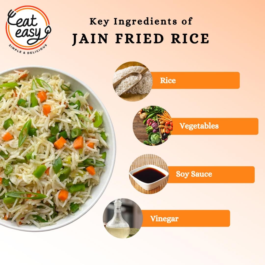 Eat Easy Jain Fried Rice – 95g | No Garlic No Onion Ready to Eat & Cook | Freeze Dehydrated Instant Rice | 100% Veg | No Preservatives | Just Add Water — image 5