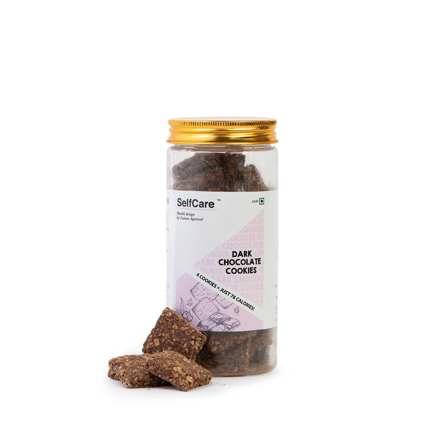 SelfCare By Suman Agarwal Dark Chocolate Oats Cookies 180g - Pack of 1 | Baked - No Maida | No Added Artificial Flavors & Sweeteners | Healthy - Sweet - Tea Time Snack | Jain & Travel Friendly