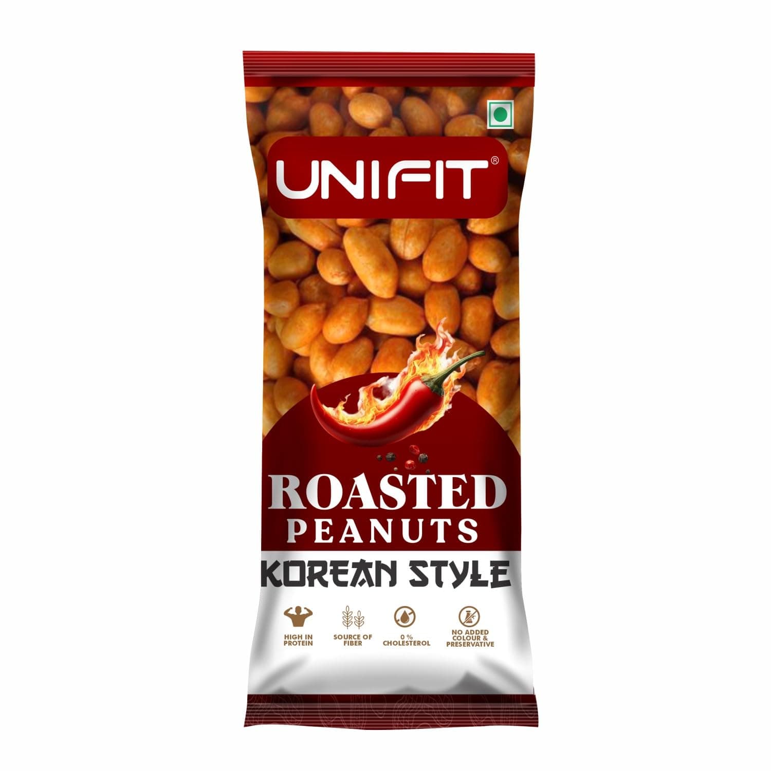 Unifit Korean Style Roasted Peanuts | Sweet & Spicy Crunchy Coated Peanuts | High Protein & Source of Fiber | No Added Preservatives | Ready to Eat Healthy Snack