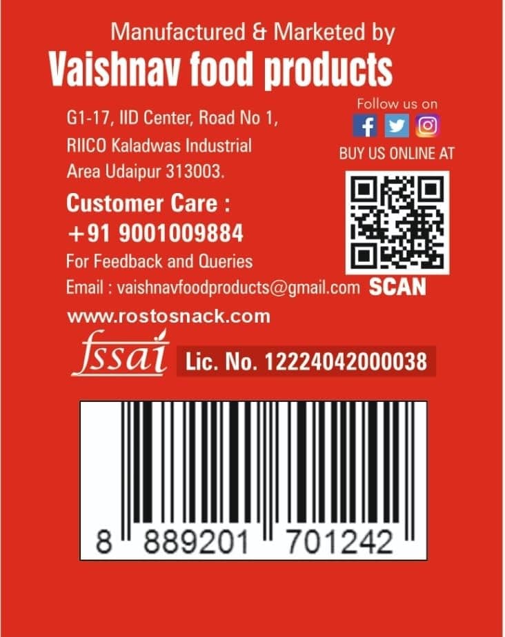 Rosto Jain Peri Peri Mini Khakhra (no onion no garlic), Roasted, No Palm Oil, No Artificial Colour, No Onion No Garlic, 200 g pack of 2 total 400g — image 3