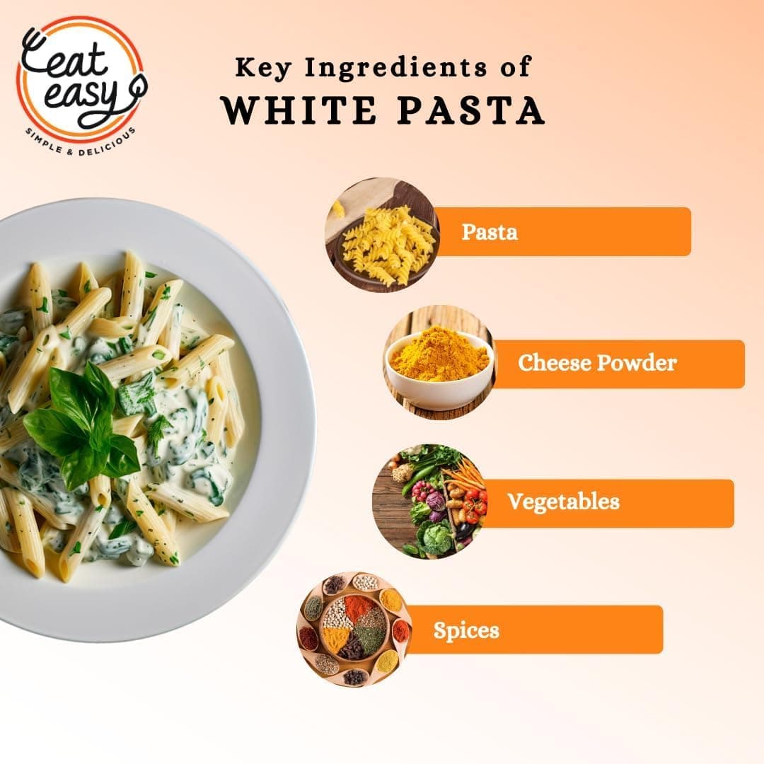 Eat Easy Ready To Eat Jain Pasta- 100gm | Freeze Dehydrated | Just Add Water and Cook | No Onion No Garlic, Vegetarian Healthy Instant Creamy Pasta Food for Travel, Trekking, Campign, Hostel — image 5