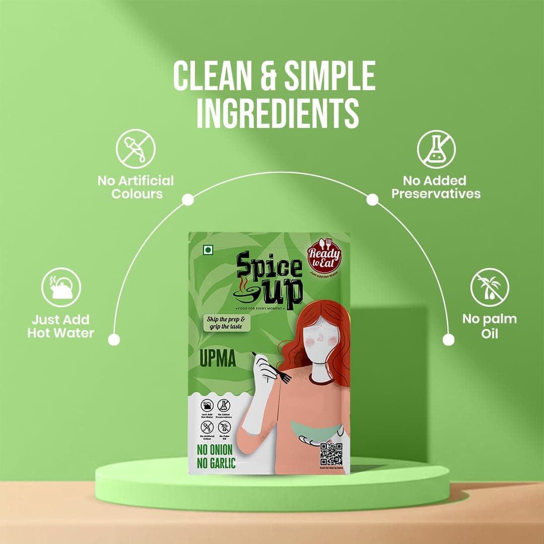 Spice Up Foods NONG Upma, 2 x 80g, Serves 2, Add Hot Water — image 4