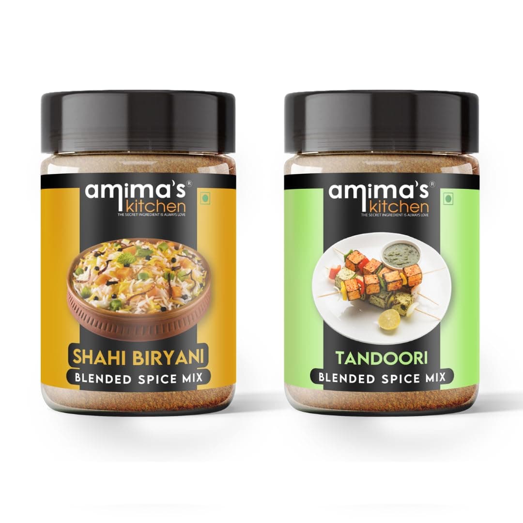 Amima's Kitchen Combo Of Veg. Biryani + Tandoori Jain Spice Mix (No Onion No Garlic) – 100 Grams (Pack of 2) | Blended Spice Mix | For Healthy and Delicious Cooking | No Synthetic Flavour & Color | Ready Masala Powder — image 2