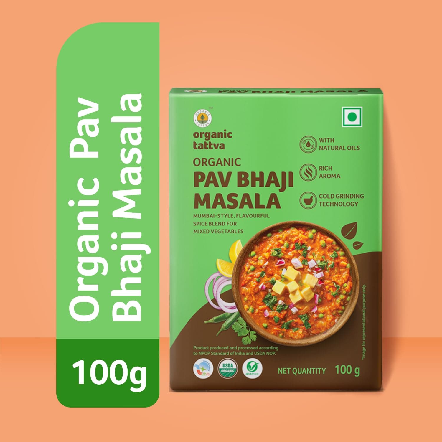 Organic Tattva, Organic Pav Bhaji Masala 100 Gram |Pesticide and Chemical Free | With Natural Oils | Rich Aroma | Naturally Gluten Free — image 4