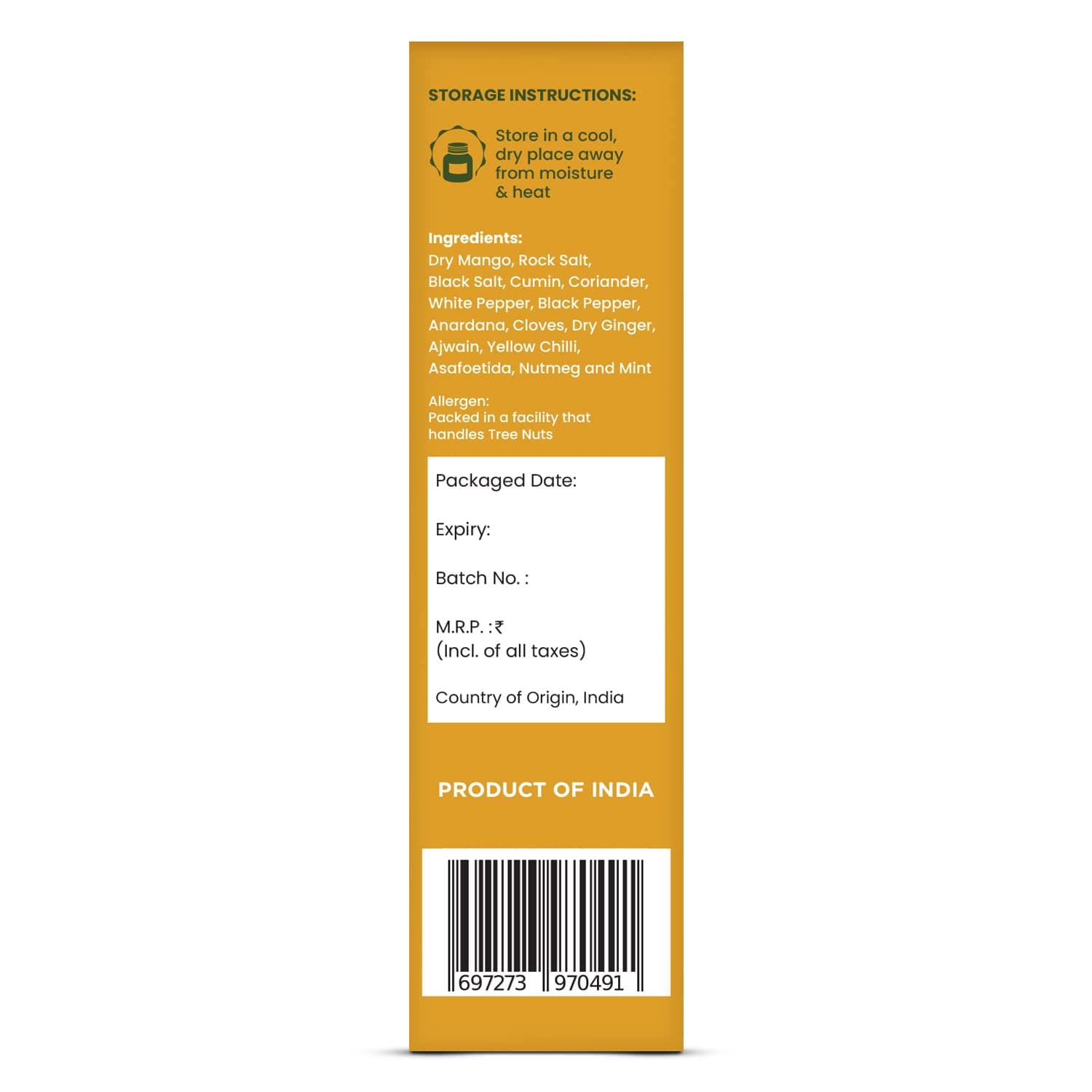 CRISTA 100 gms Chatpata Chaat Masala | Chat Masala | Chat Masala Powder | Vegan | No Onion | No Garlic | No Added Sugar | Trans Fat Free | Zero added Colours & Preservatives — image 5