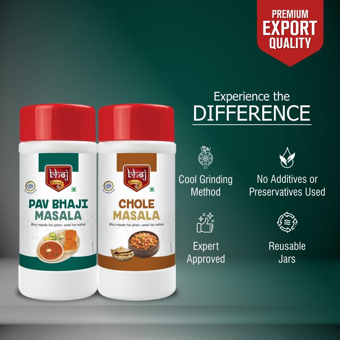 Bhoj Masale Pav bhaji And Chole Masala Powder Combo Pack Net 450GM Each Gross Total 1kg (Net 0.9kg) | Aromatic Spice for Flavorful Indian Cooking | For Flavorful Cooking | No Artificial Flavor Added | No Onion and No Garlic added (Jain Friendly) — image 4