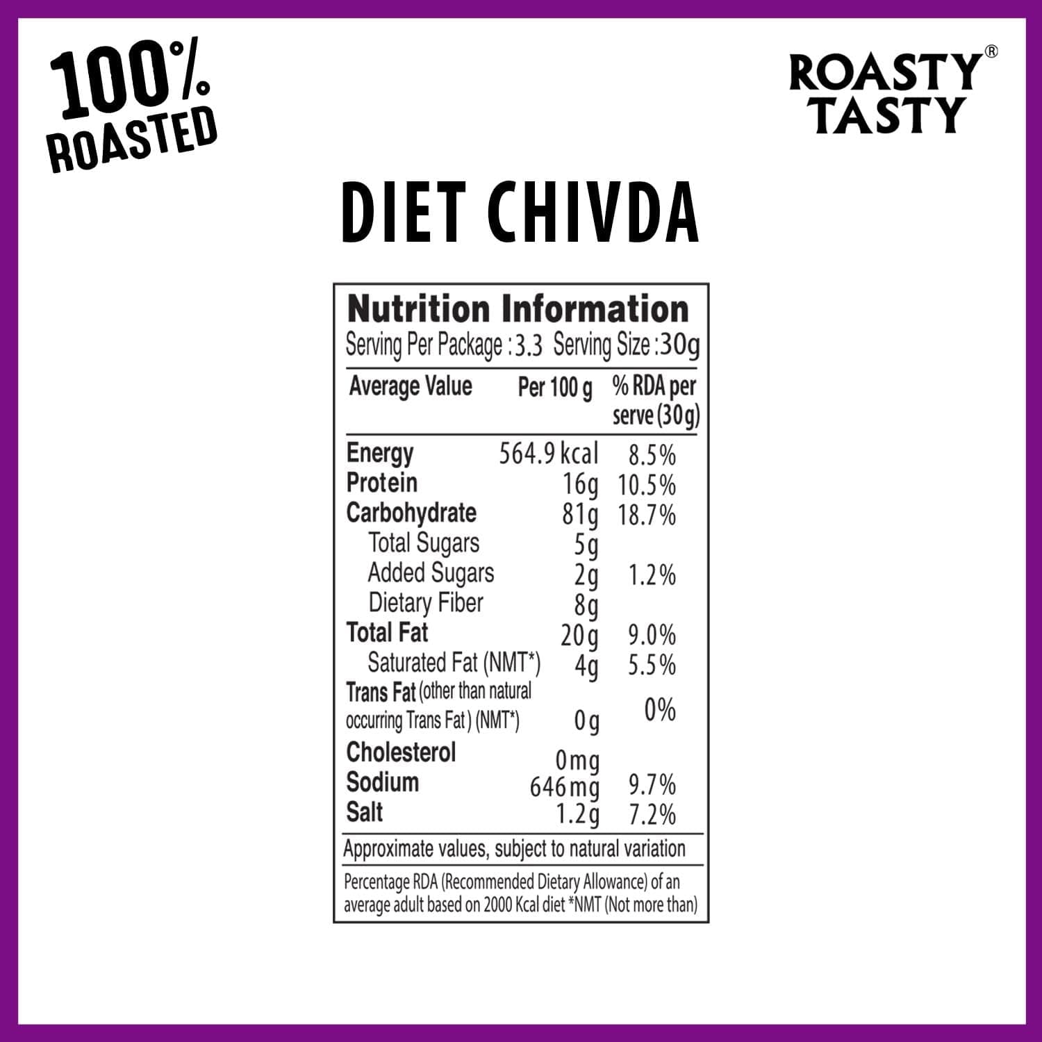 Roasty Tasty Diet Chivda | Gluten-Free Roasted Chiwda with Rice & Jowar Flakes | No Onion No Garlic Millet Namkeen | Light & Crunchy Tea-Time Roasted Non Fried Snack | Low Calorie Palm Oil Free Namkeen | 100g x 4 Packs | Indian Mixture — image 7