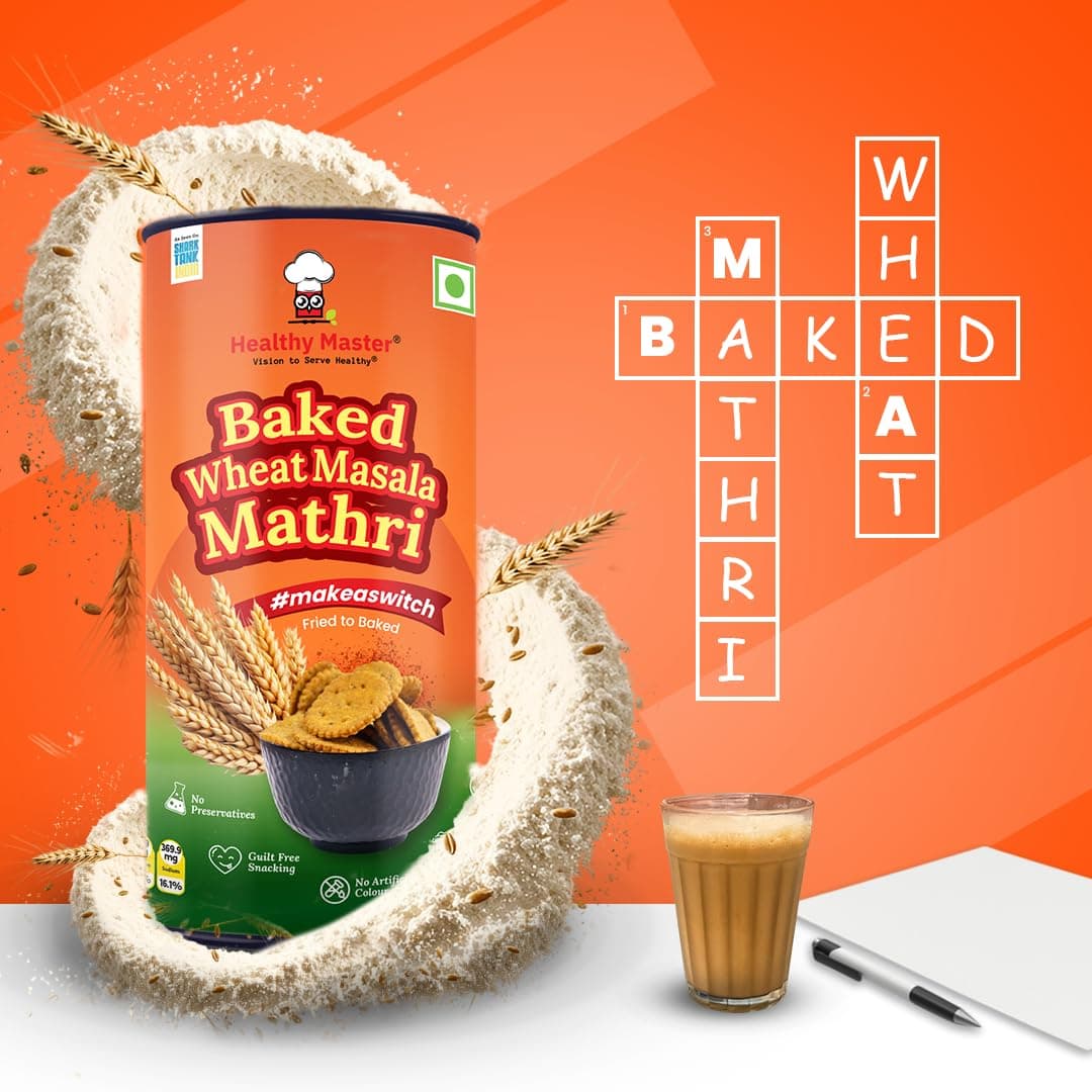 Healthy Master Baked Wheat Masala Mathri 250g | No Maida | No Palm Oil | Crispy Crunchy Healthy Snack | 100% Wheat | Namkeen Mathi — image 6