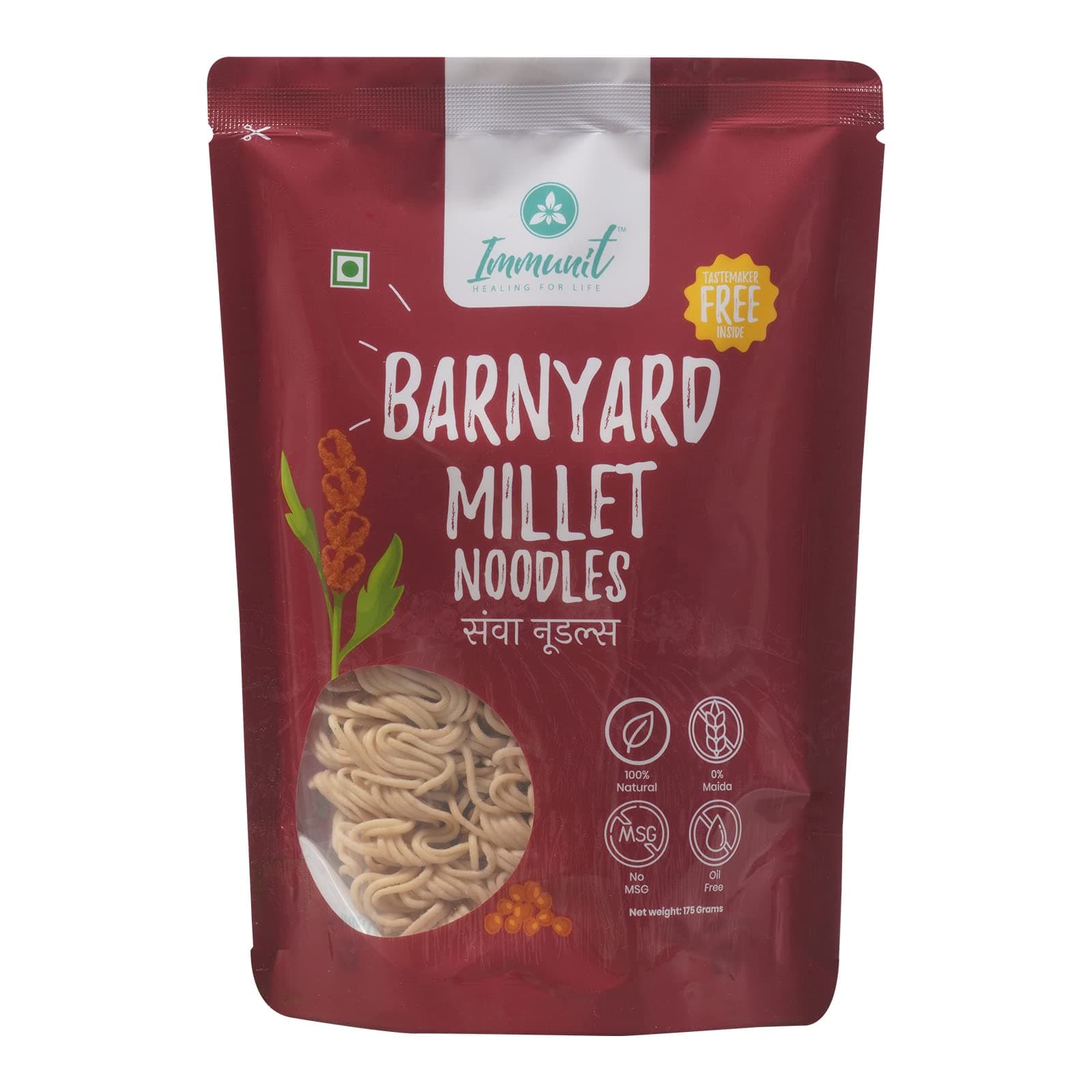 Immunit No Maida Assorted Millet Noodles, Pack of 9 (Ragi, Jowar, Little, Foxtail, Barnyard, Browntop, Kodo, Bajra, Emmer Wheat) | Vegan, Not Fried, No MSG, No Preservatives — image 3