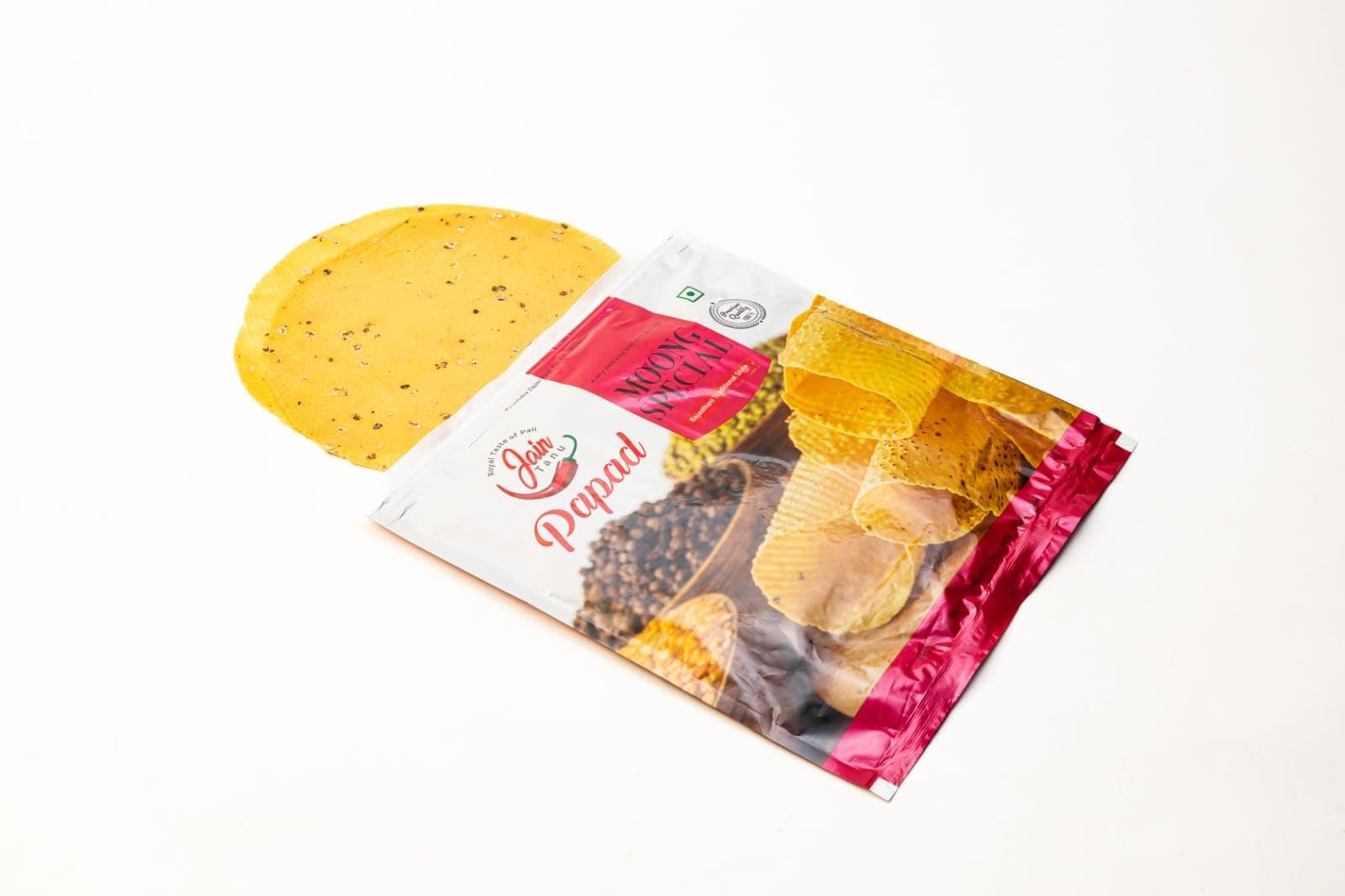 Jain Moong Special Papad400g | Traditional Rajasthani Moong Dal Papad | Crispy Ready to Fry Roast or Microwave | Authentic Spicy Snack for Meals and Parties — image 3