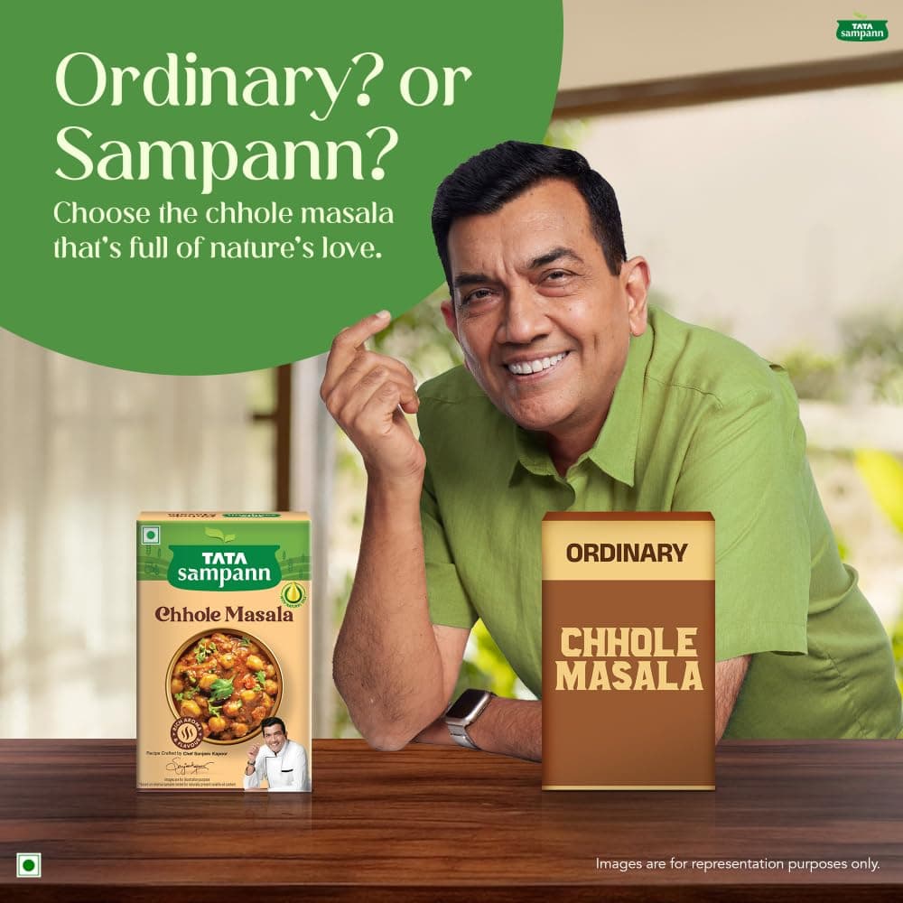 Tata Sampann Chhole Masala with Natural Oils, 100g, Chole Masala Powder, Crafted by Chef Sanjeev Kapoor, With Chef’s Exclusive Tip, Rich Aroma & Flavour — image 9