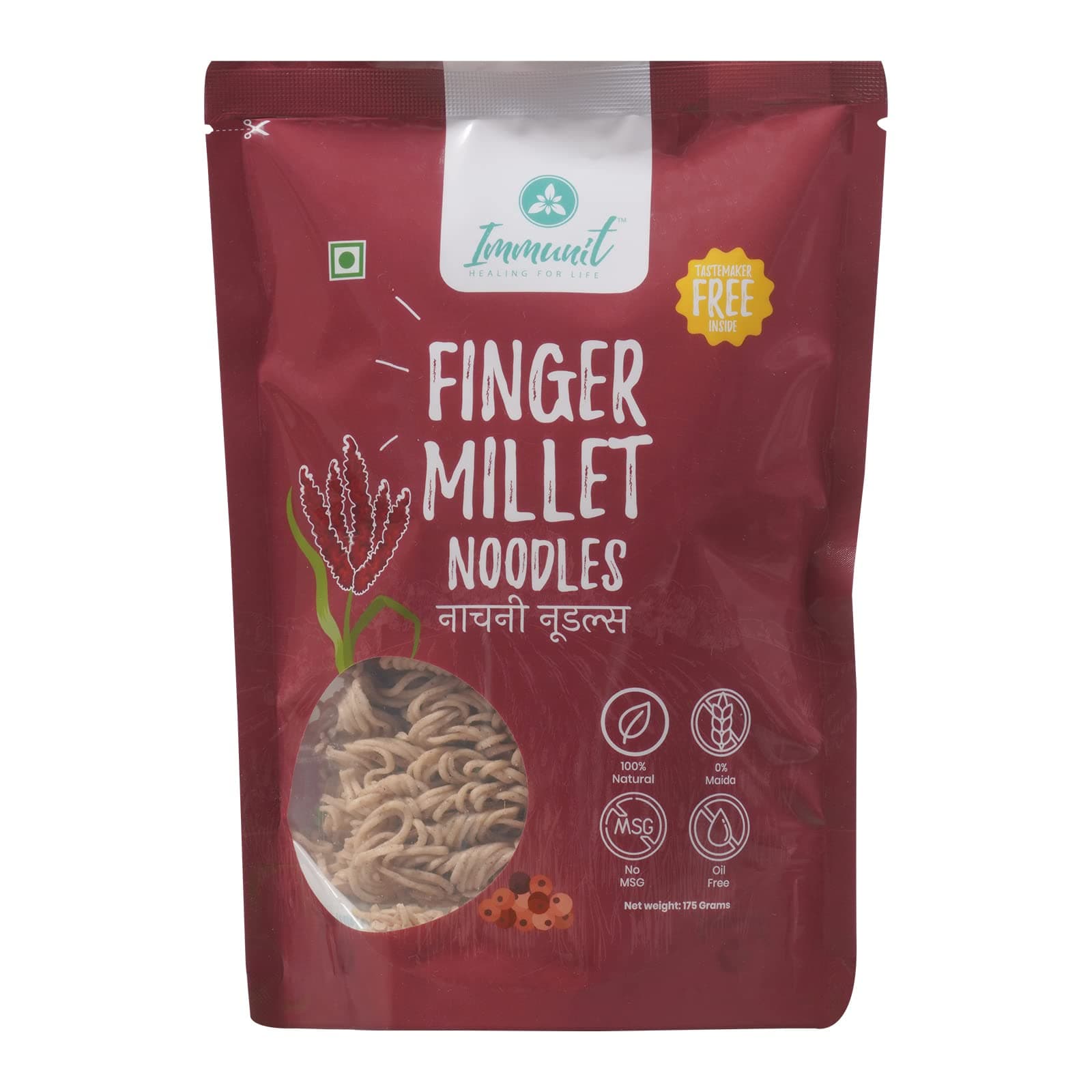 Immunit No Maida Assorted Millet Noodles, Pack of 9 (Ragi, Jowar, Little, Foxtail, Barnyard, Browntop, Kodo, Bajra, Emmer Wheat) | Vegan, Not Fried, No MSG, No Preservatives — image 5