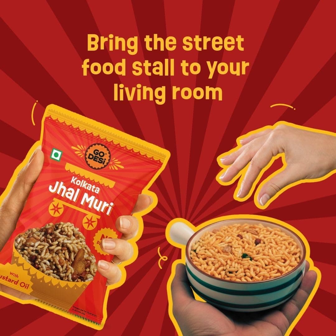 GO DESi Kolkata Jhalmuri Bhel, No Palm oil 100 grams pack of 2 — image 5