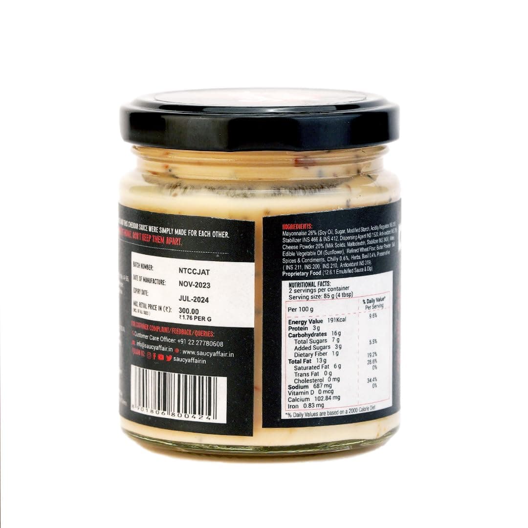 Saucy Affair Sauce- No onion No Garlic Sauce | Cheesy Cheddar Sauce Set of 2 | Creamy, Flavorful, Perfect for Dipping, Drizzling & Cooking, 340 gram — image 2