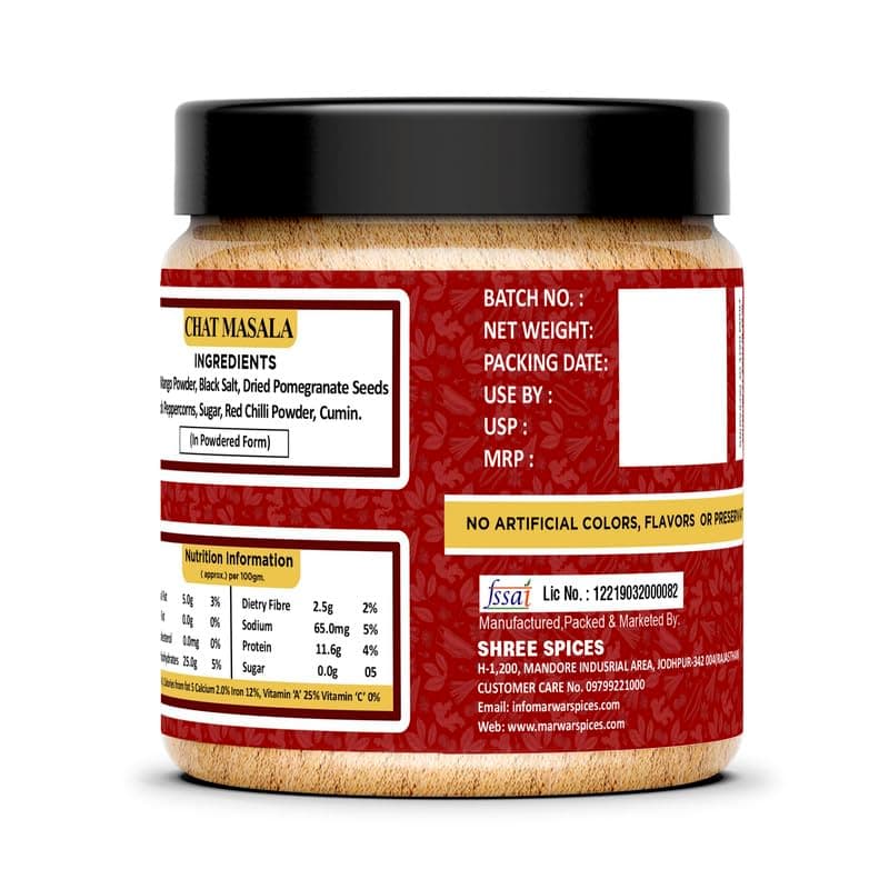 Marwar Chaat Masala 1KG | Premium Spices & Herbs Used | Vegan, With No Onion & Garlic | Additives & Preservatives Free | Authentic Indian Spice Blend (Jar Pack) — image 4