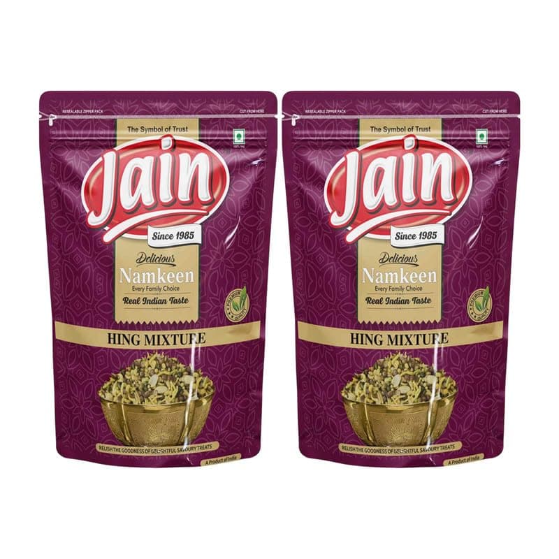 Jain Since 1985 Navratan Mixture Namkeen 700g (350g x 2) | Crunchy Indian Snack Mix | Sev, Peanuts & Lentils | Tea Time Namkeen | Spicy & Crispy Mixture