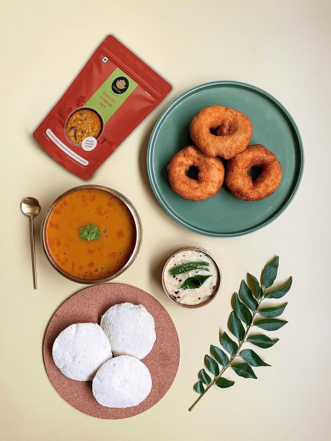 Cinch Eats (Since 1996) Instant Sambar Powder Just Add Oil, Ready Under 5 Min | Tasty Ready To Eat Sambar Mix No Garlic & Onion | No Artificial Colors/Flavours & No Preservatives (110g) — image 3