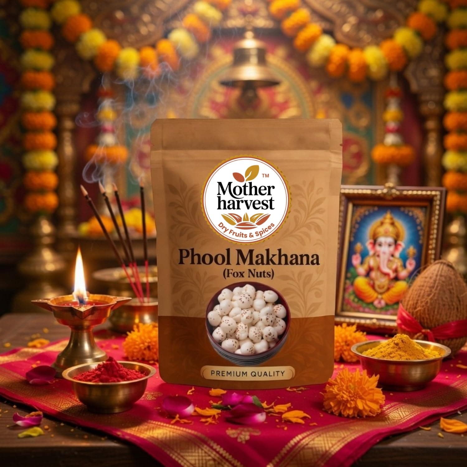 Mother harvest Prasadam Makhana | Crunchy Phool Makhana | Handpicked 4+ Sutta | Fox Nuts/Lotus Seeds | Gorgon Nut | Healthy Diet Immunity Booster Snacks | Rich in Calcium & Maintains Weight | 200gm — image 7