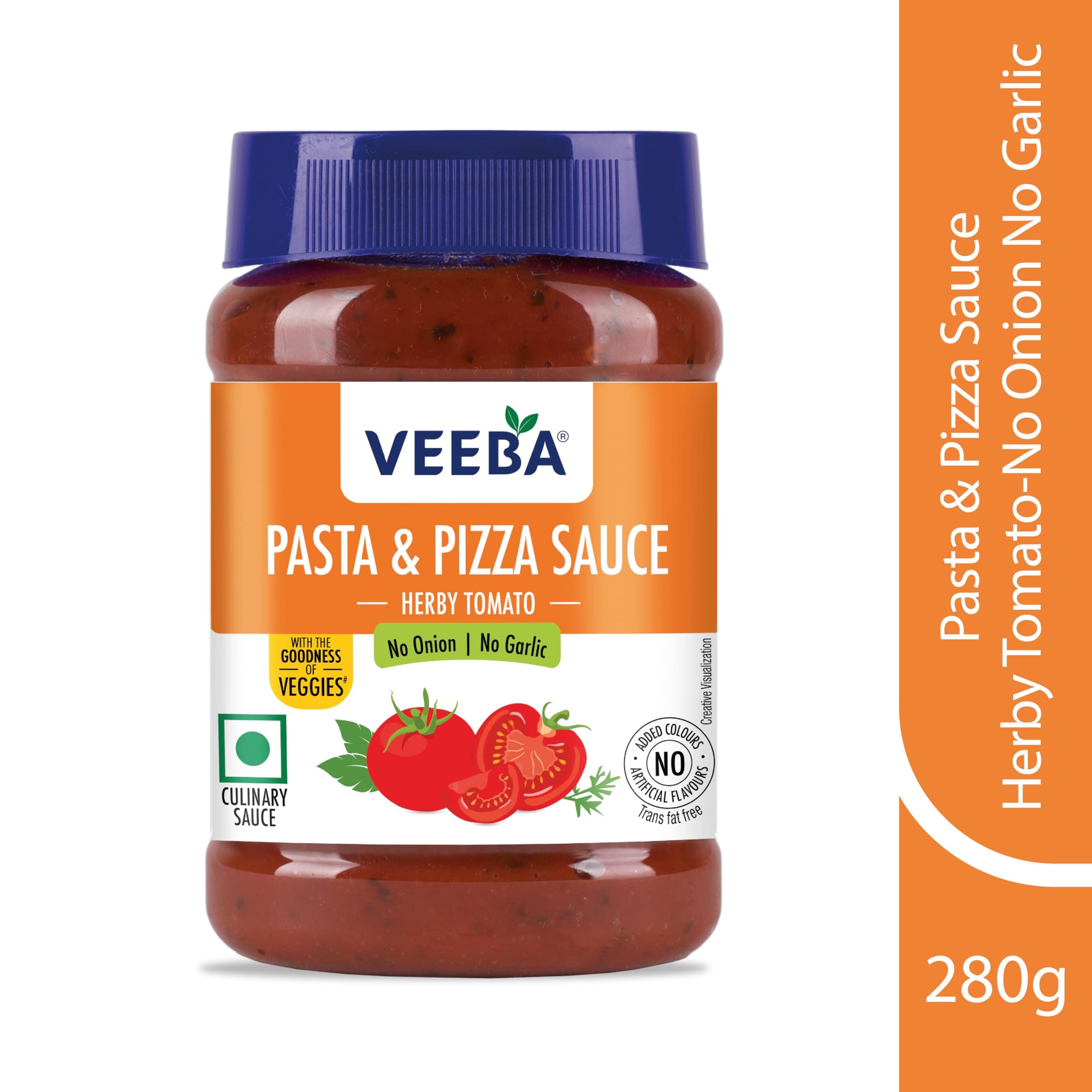 VEEBA Pasta & Pizza Sauce Herby Tomato - No Onion No Garlic (280G) — image 5