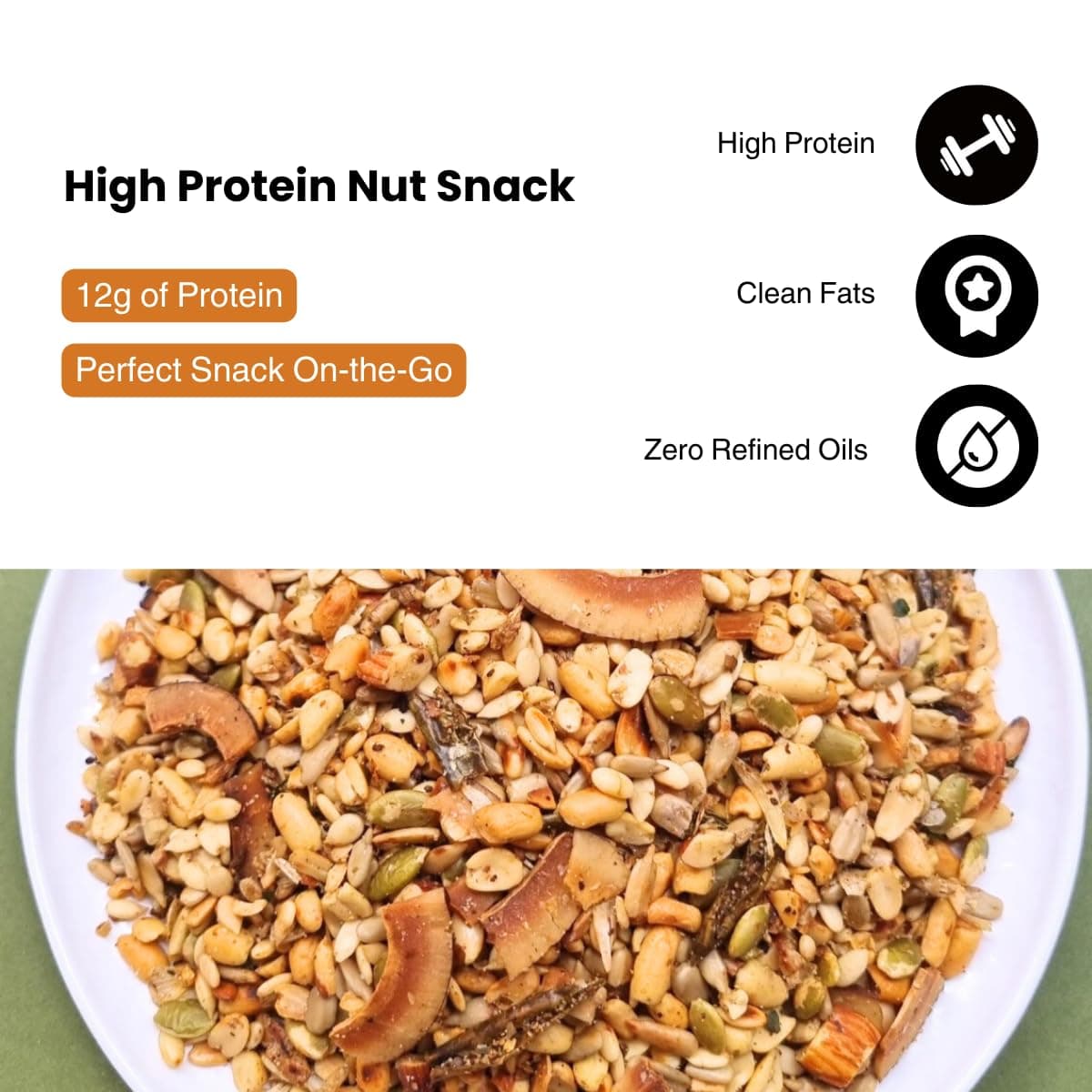 KILOBEATERS Zero Sugar Roasted South Indian Style Nuts Namkeen Healthy Mixture Snacks for Diet, Zero Preservative - 400 g (Pack of 1) — image 8