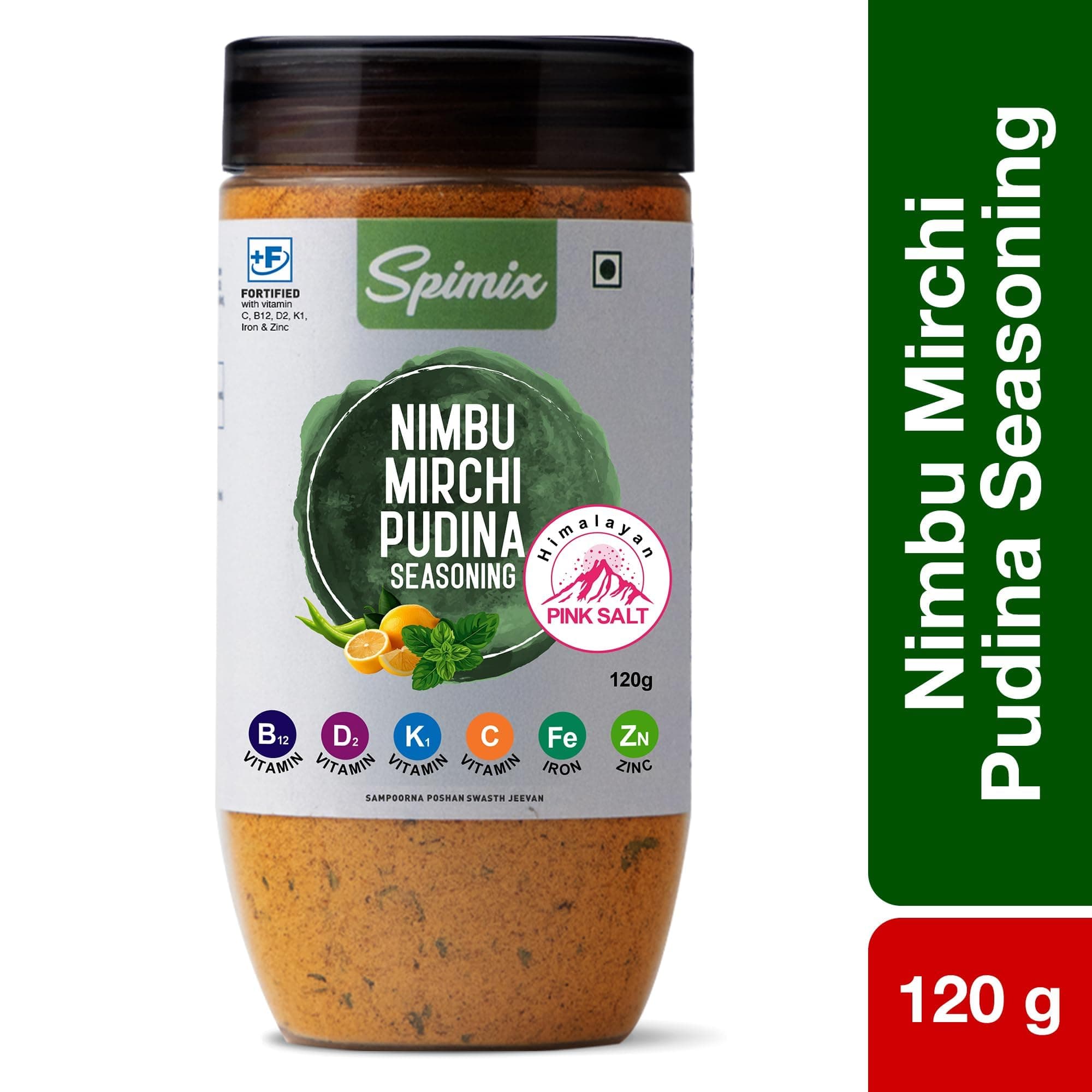SPIMIX Nimbu Mirch Pudhina Seasoning | Tangy & Spicy Masala | 120g | Sprinkle on Chaat, Salads & Raita | For Grilled Fish, Lemon Chicken & Eggs | Himalayan Pink Salt | US FDA Approved — image 6
