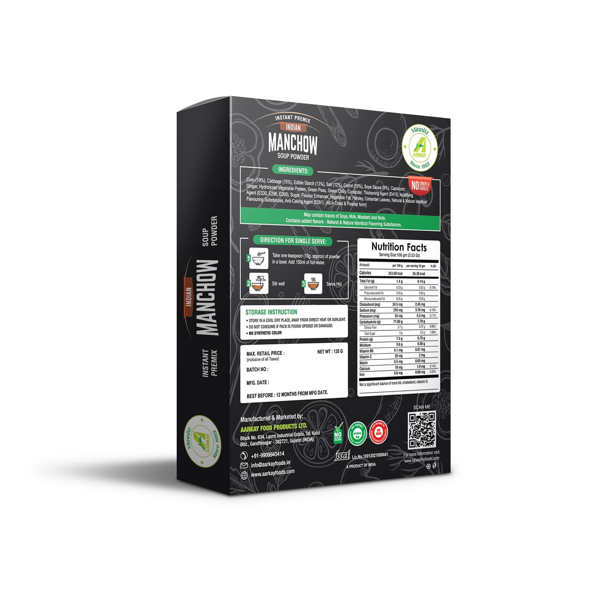 Minnitz Fresh and Delicious Manchow Veg Soup | Instant Mix | No Garlic and Onion |No Added Preservatives | No Chemical | Manchow Veg Soup Mix 120g(12 Servings) — image 2