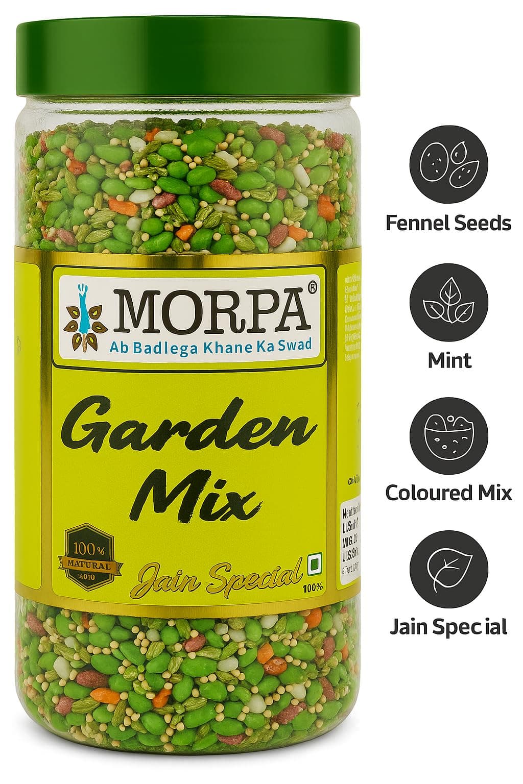 Morpa Garden Mix Mouth Freshener, Refreshing Herbal Mukhwas, Sweet & Tangy Digestive After-Meal Treat, 100% Veg Jain Special, Natural Breath Freshener, 200g Reusable Jar Pack — image 2