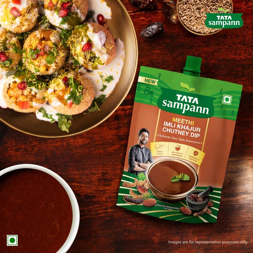 Tata Sampann Meethi Imli Khajur Chutney Dip, Made with Tamarind & Dates, Sweet & Tangy Flavour, Ready to eat, Pairs Well with Chaats & Snacks, Quality Ingredients, Hygienically Prepared, 200 g — image 7